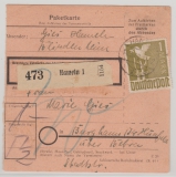 Kontrollrat West, 1948, Mi.- Nr.: 959 als EF (!!!) auf Paketkartenstammteil für 1 Paket von Hameln nach Burghaun