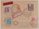 Kontrollrat West, 1947, Mi.- Nr.: 960 u.a. in MiF auf Eilboten- Einschreiben- Fernbrief von Weidenau nach Braunschweig