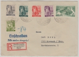 Saarland, 1947, Mi.- Nrn.: 225 u.a. in MiF auf Einschreiben- Fernbrief von Oberlinxweiler nach Eisenach
