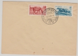 Saarland, 1949, Mi.- Nrn.: 265+ 66 auf Blanko- Umschlag mit Ersttagssonderstempel = FDC!, nicht gelaufen