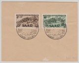 Saarland, 1949, Mi.- Nrn.: 262 II + 263 I auf Blanko- Umschlag  mit Sonderstempel! Nicht gelaufen