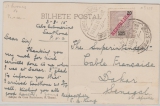 Potugisische Karibikinseln, St. Thome + P., 1915, 20 Reis EF auf Fotopostkarte von St. Thome nach Dakar / Senegal