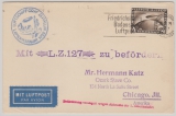 DR 424, 1929, als EF nach Chicago, befördert zur 1. Amerikafahrt, (mit Abruchstempel...), Ankunftsstempel New York