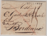 Holland, 1808, Vorphila- Auslandsbrief von Groningen nach Bordeaux, mit Transitstempel