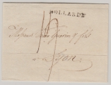 Holland, 1803, Vorphila- Auslandsbrief von Amsterdam nach Lyon (Fr.), mit Taxvermerk und Transitstempel