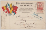 Belgien, 1914, 10 Ct. als EF auf Belgischer Feldpostkarte