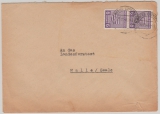 SBZ, 1945,  Mi.- Nr.: 69 XA b (2x) als Mef auf Fernbrief von Wittenberg- Lutherstadt nach Halle, gepr. Dr. Jasch BPP