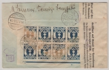 Danzig, 1923, Mi.- Nrn.: 123 (rs. ER- 8er Block) + 127 als MiF auf Einschreiben- Fernbrief von Danzig nach Berlin