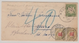 Bayern, 1910, 5 Pfg. als EF (+ Schweizernachportomarken) auf Nachsendebrief von Kelheim nach Kleinhünningen (CH)