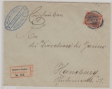 Germania- Reichspost, 1901, Mi.- Nr.: 59 als EF auf Einschreiben- Fernbrief von Hannover nach Hamburg