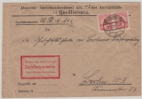 DR, Hochinflation, 1923, Mi.- Nrn.: 317 A als MeF auf Fernbrief mit Zustellungsurkunde von Quedlienburg nach Berlin