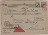 DR / Weimar, 1927, Mi.- Nr.: D 106 + 107 in MiF auf Dienst- Nachnahme- Fernbrief von Hamburg nach Münster