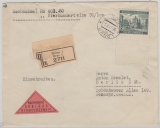 B + M, 1941, Mi.- Nr.: 59 + anh Leerfeld als EF auf Einschreiben- Nachnahme- Fernbrief von Brünn nach Berlin