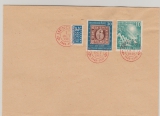 BRD, 1949, Mi.- Nrn.: 111 + 115 auf Umschlag, gestempelt mit Sonderstempel, nicht gelaufen (gibt schöne Briefstücke!)