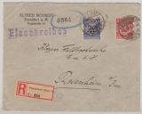 Weimarer Republik, 1924, Mi.- Nrn.: 340- 41 (je mit Firmenlochung) in MiF auf R.- Fernbrief von FF/M nach Rosenheim