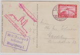DR 455, EF (Magdeburgfahrt 1931) auf Zeppelinpostkarte nach Magdeburg,