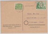 Berlin, 1950, Mi.- Nrn.: 47 + 61 in MiF auf Fernpostkarte von Berlin nach Völklingen