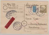 BRD, 1954, Mi.- Nr.: 191 als EF auf Eilboten- Fernpostkarte von Vechta nach Hamburg