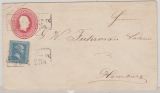 Preussen, ca. 1862, 1 Sgr.- GS- Umschlag (klein) mit 1x Nr. 11 als Zusatzfrankatur, auf Fernbrief von Berlin nach Hamburg