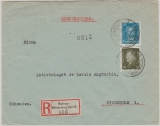 DR / Weimarer Republik, 1928, Mi.- Nr.: 393+ 417 als EF auf Auslands- Einschreiben, von Hamburg nach Stockholm (Schweden)