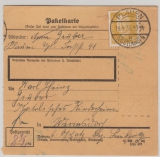 DR / Weimarer Republik, 1935, Mi.- Nr.: 437 als EF auf Paketkartenstammteil, für 1 Paket von Plauen nach Wermsdorf