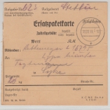 DR, 1944, Ersatz- / Notpaketkartenstammteil für 1 Paket im Ortsverkehr, innerhalb von Syke, Seltenheit!