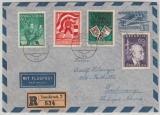 Österreich, 1951, 1, 5 S. - GS- Umschlag, +  Mi.- Nr.: 952 + 953 u.a. in MiF auf Auslands- Lupo- R.- Brief nach Gachnang (CH)