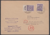 SBZ, West Sachsen, 1945, Postmeistertrennungen: Mi.- Nr.: 117 FXa (2x) in MeF auf Fernbrief von Leipzig nach München