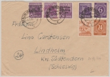 SBZ, Handstempel, 1948, Bez. 3, Berlin- Köpenick (in rot!), Mi.- Nr.: 167 I, u.a. in MiF auf Fernbrief von Berlin nach Lindholm