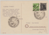 SBZ- Handstempel, 1948, Bez. 14, Dresden, Mi.- Nr.: 166 II, u.a., als MiF auf Fernpostkarte von Dresden nach Helmstedt