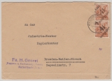 SBZ- Handstempel, 1948, Bez. 41, Schwarzenberg Land, Mi.- Nr.: 174 X (2x), als MeF auf Fernbrief von Markersbach nach Dresden