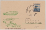 DR 606 EF auf Postkarte zur 1. Polarfahrt des L.Z. 129, nach Lorch