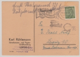 SBZ, West- Sachsen, 1946, Mi.- Nr.: 128 Y, als EF auf Ortspostkarte innerhalb von Leipzig, mit zurück Stempel