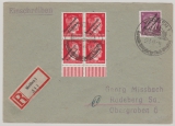 Lokalausgaben, D.- OST, 1946, Spremberg, Mi.- Nr. 32 + 34 (4x) in MiF auf E.- Fernbrief von Meissen nach Radeberg