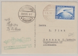 DR, 1931, Mi.- Nr.: 423 als EF auf Zeppelinkarte zur / mit 3. Südamerikafahrt 1931 Luftschiffaufgabe, via Friedrichshafen nach Dessau