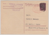 Dt. Lokalausgaben, OST, 1945, 6 RPfg.- (AH)- Antwort- GS (Frageteil), mit Schwärzung und Teilbarfrankatur von Oranienburg nach Berlin