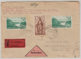 FRZ / Rheinland- Pf., 1947, Mi.- Nr.: 14 (2x) + 15, in MiF auf NN- Wert- Fernbrief von Idar Oberstein nach Schweningen