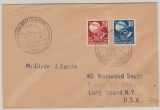 FRZ / Rheinland- Pf., 1950, Mi.- Nr.: 51- 52, in MiF auf Auslandsbrief von Reit im Winkel nach Long Island (USA)