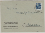 FRZ / Rheinland- Pf., 1949, Mi.- Nr.: 52, in EF auf Fernbrief von Bad Dürkheim nach Saarbrücken