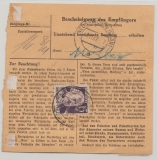 FRZ / Rheinland- Pf., 1947, Mi.- Nr.: 5 (4x, 3x vs. 1x rs.), in MeF auf Paketkartenstammteil für 1 Paket von Neustadt nach Neunkirchen