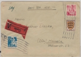 FRZ / Rheinland- Pf., 1947, Mi.- Nr.: 10 + 13, u.a., in MiF auf Wert- Fernbrief von Ludwigshafen nach Hameln