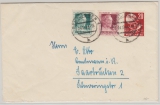 FRZ / Württemberg, 1948, Mi.- Nr.: 47, 48 + 51 als MiF auf Fernbrief von Reutlingen nach Saarbrücken