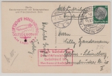 DR, 1937, Mi.- Nr.: 525, als EF auf Postkarte, zur Deutschlandfahrt 1937 (mit Zusatzstempel...) von FF/M. via Köln nach Berlin