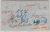 Preußen, 1867, Auslagen- Paketbegleitbrief von Berlin nach Grefrath (und dann umdirigiert), hohe Taxsumme!!!