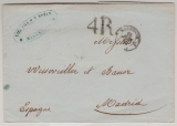 Frankreich, 1859, Barfrankierter Auslandsbrief von Marseille nach Madrid (ES)