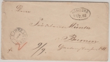 Dänemark, 1862, Unfrankierter Auslandsbrief von Kopenhagen nach Bremen, nette Transit- und Eingangsstempel vs. + rs.!