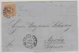 Bayern, 1866, Mi.- Nr.: 11 als EF auf Auslandsbrief von Nürnberg nach Auscha (Böhmen, K + K)