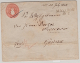 Meckl.- Schwerin, ca. 1856, 1 Schilling- GS- Umschlag (Mi.- Nr.: U1 B) gelaufen als Fernbrief von Malchow nach Güstrow