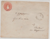 Meckl.- Schwerin, 1856, 1 Schilling- GS- Umschlag (Mi.- Nr.: U1 B) gelaufen als Fernbrief von Schwerin nach Scharbow