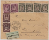 DR, Infla, 1923, Mi.- Nr.: 235 (2x), 236 (2x) + 236 (4x), als MiF auf Luftpost- Auslandbrief von München nach Frauenfeld (CH)